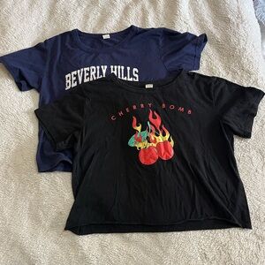 Graphic Tee Bundle 2/$8 | Beverly Hills & Cherry Bomb Tees Size L